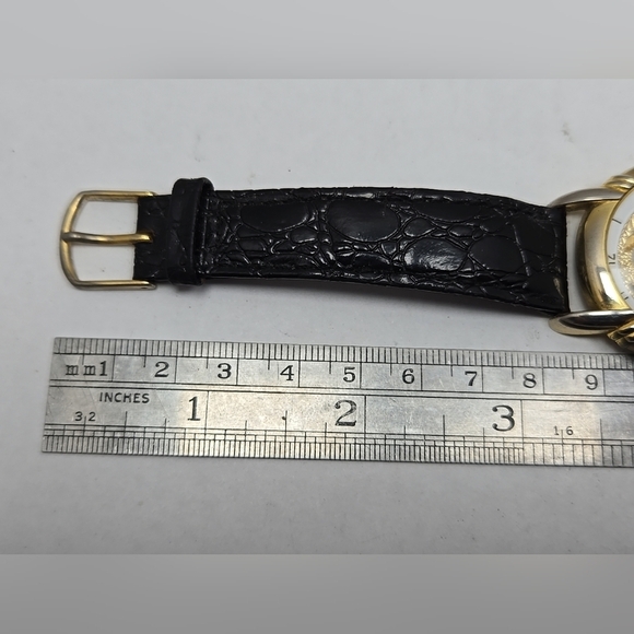 Mens Vintage John Weitz Faux Skeleton Watch Gold Tone Quartz New Battery - Picture 8 of 11